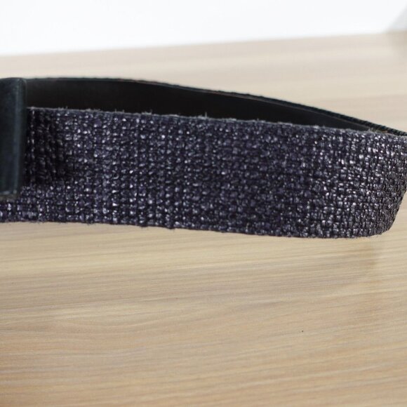 VINTAGE Old Belt Mens Size 30 Black Leather Buckle 90s Designer RENE LEZARD - Picture 5 of 14